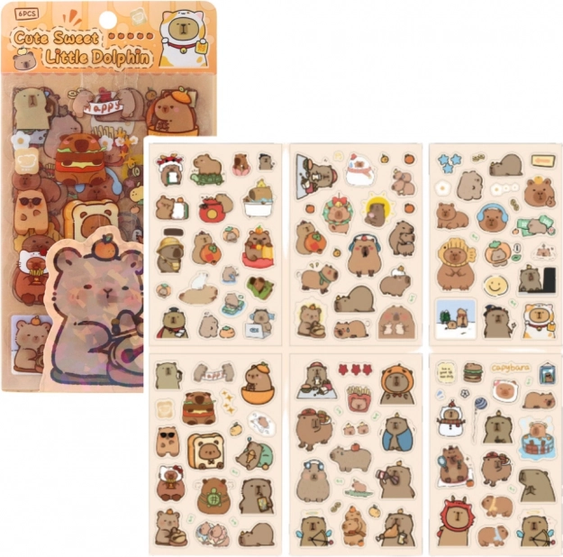 Set di adesivi Capibara per personalizzazione e decorazione 110 pz