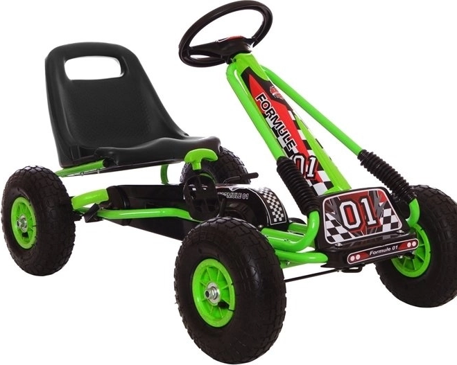Kart a pedali + Pneumatici gonfiabili + Sedile regolabile – Verde