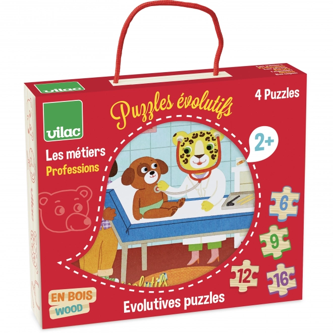 Puzzle in Legno Professioni 4 in 1