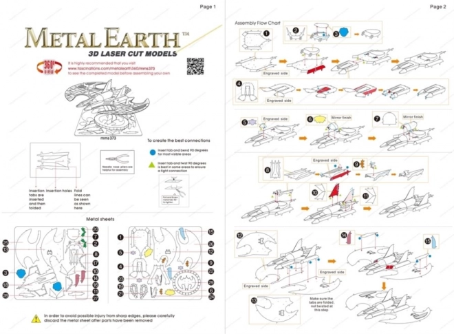 Puzzle 3D Metal Earth Batman: Batwing