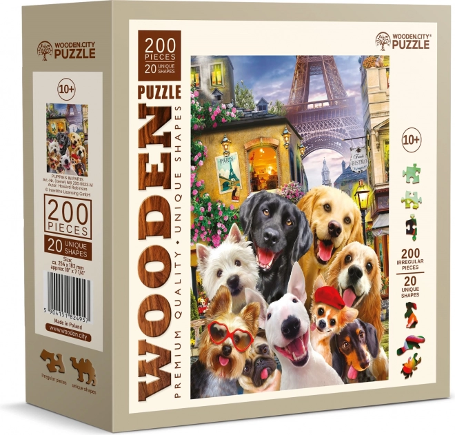 Puzzle in legno cuccioli a Parigi 200 pezzi