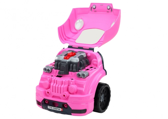 Auto Officina Smontabile Rosa per Bambini