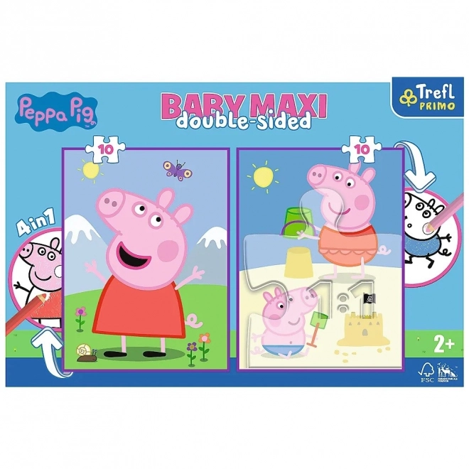 Puzzle Doppia Faccia Peppa Pig: Buongiorno BABY MAXI 2x10 pezzi