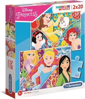 puzzle 2×20 pezzi super color – principesse