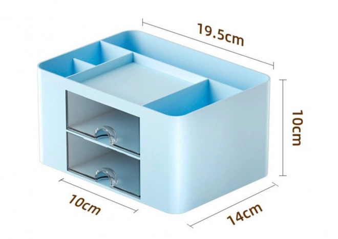Organizer da scrivania con cassetti blu