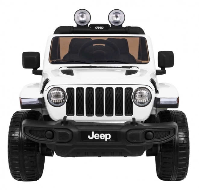 Jeep Wrangler Rubicon batteria per bambini Bianco + telecomando + radio MP3 LED + ruote EVA