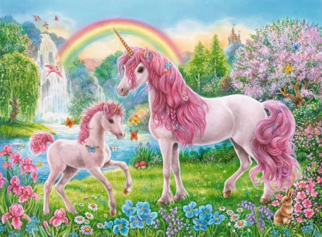 Puzzle Magici Unicorni XXL 100 Pezzi con Libro da Colorare