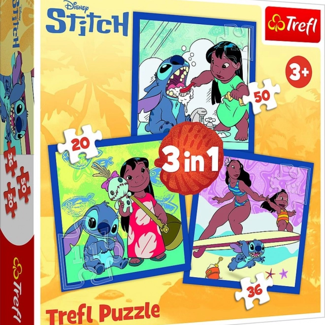 Puzzle 3v1 Lilo & Stitch - Il tempo con Stitch