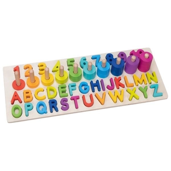 Puzzle alfanumeriche Montessori in legno