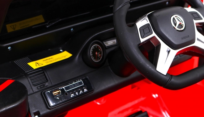 Mercedes G63 AMG Auto a batteria Rosso + Telecomando + 6 ruote EVA + Avvio lento + MP3 LED