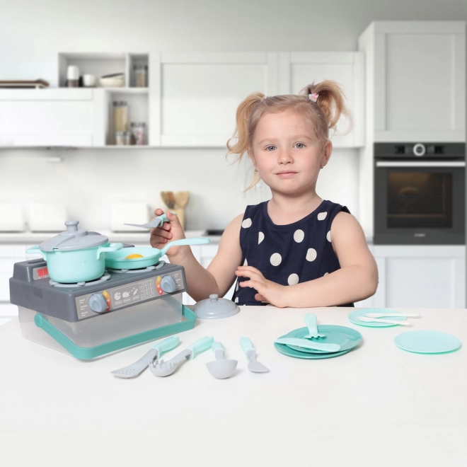 Set cucina con fornello e pentole Collezione Sky