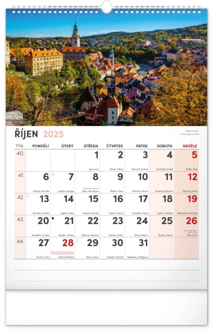 Calendario da Parete Scenari Pittoreschi della Cecoslovacchia 2025