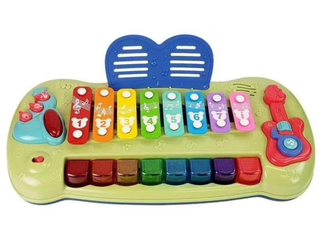 Pianola con xilofono per neonati con tasti luminosi
