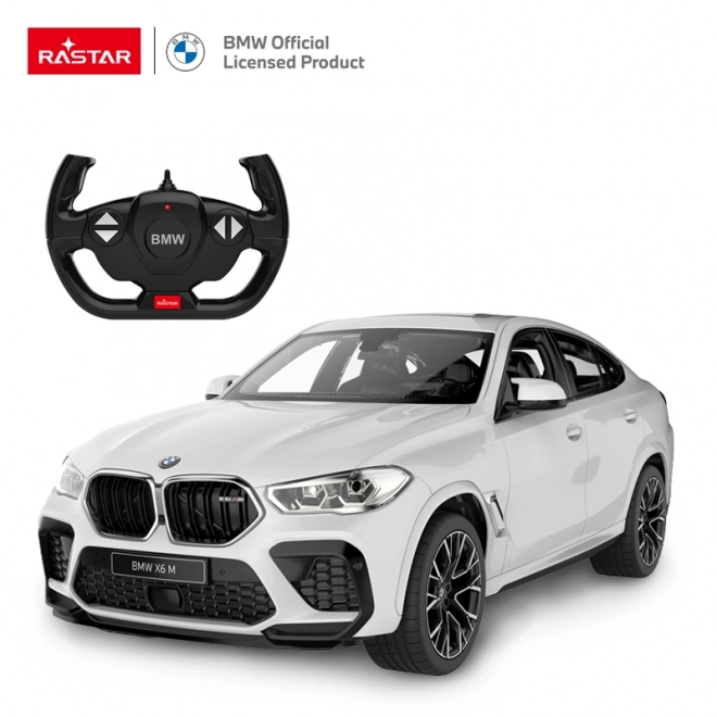 Auto telecomandato BMW X6 M di Rastar bianco in scala 1:14