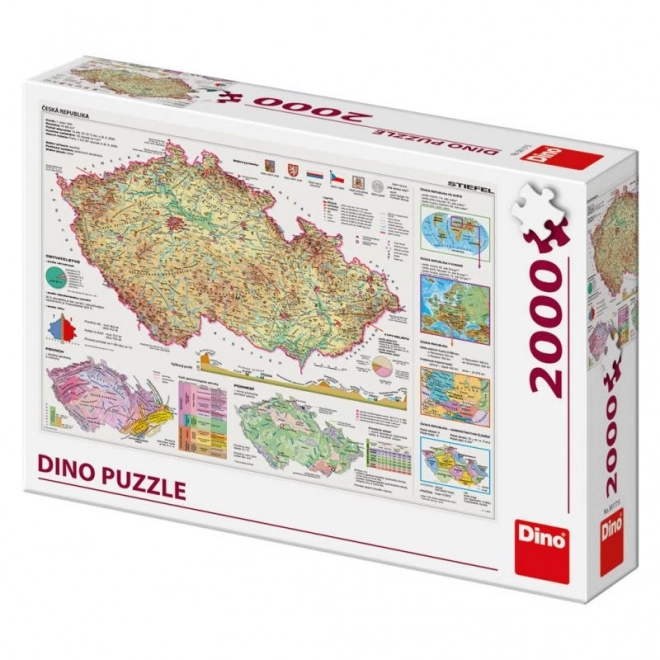 Puzzle Mappa Repubblica Ceca 2000 Pezzi