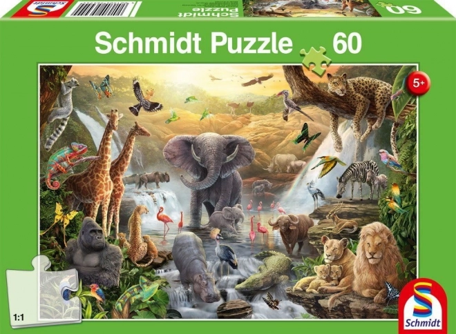 Puzzle Schmidt animali in Africa 60 pezzi