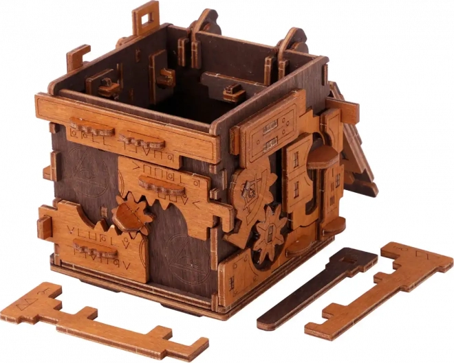 Wooden city puzzle 3D camera escape room