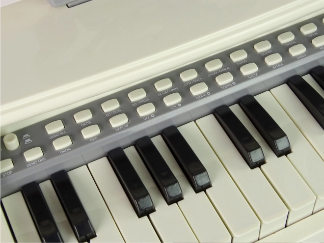 Pianola elettrica turchese con sedia e 25 tasti