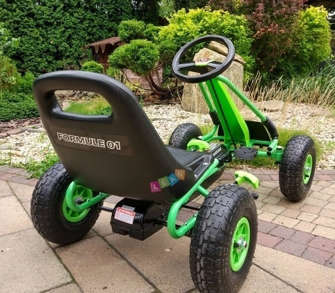 Kart a pedali + Pneumatici gonfiabili + Sedile regolabile – Verde