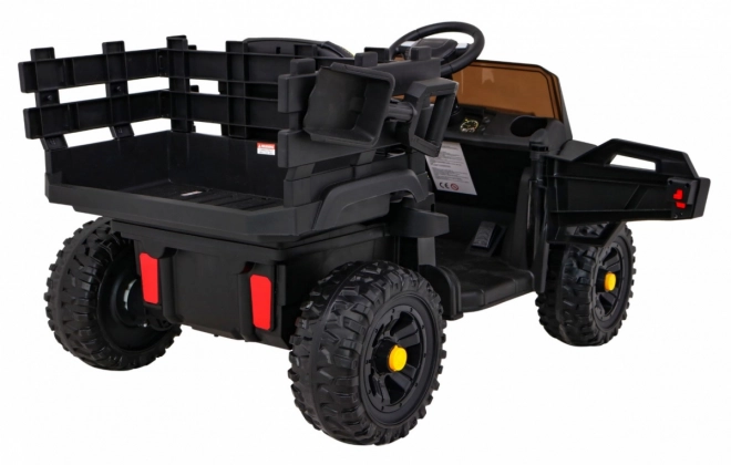 Pick-up agricolo per bambini nero + telecomando + portapacchi + pala + EVA + MP3 LED