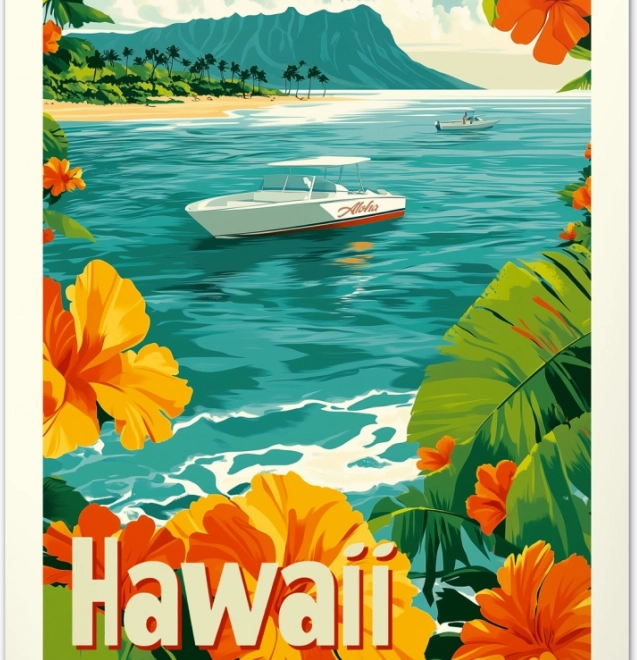 Calendario murale Vintage poster Paradisi tropicali 2026