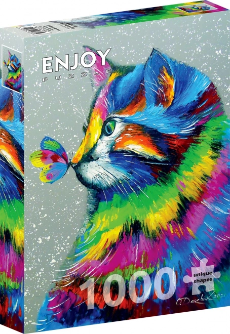 Puzzle Gatto e Farfalla 1000 Pezzi