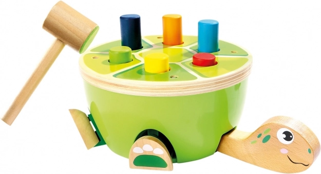 Bino picchiatore tartaruga – giocattolo motorico in legno per bambini