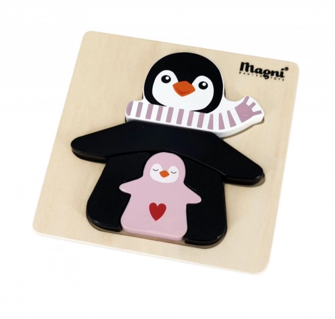 Puzzle in legno Pinguino con cuccioli