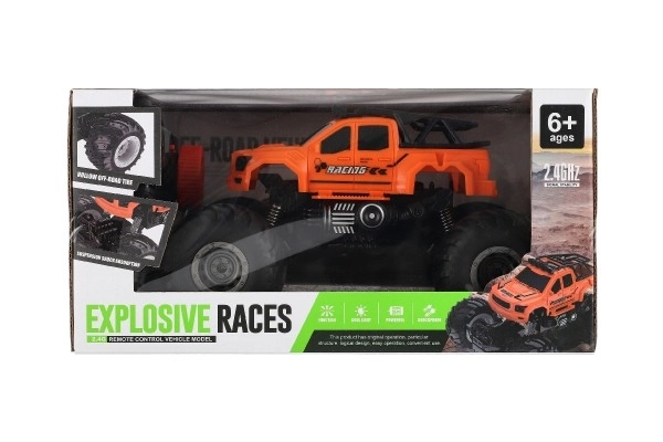 Auto RC fuoristrada plastica 23cm 2,4GHZ con luci arancione