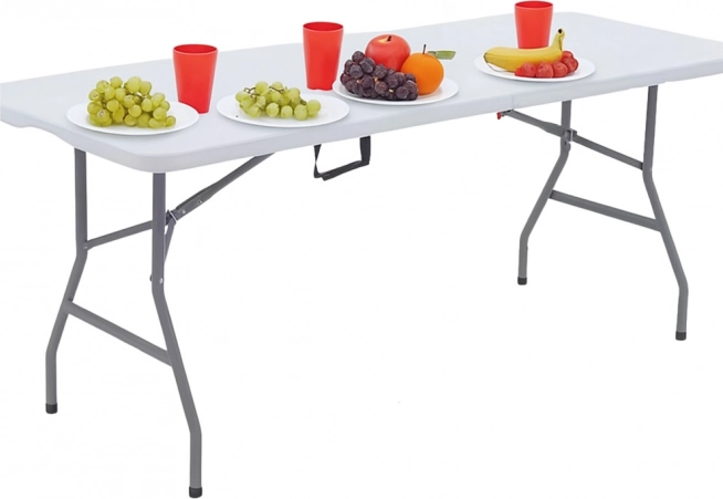Tavolo pieghevole bianco per banchetti 180 x 74 cm