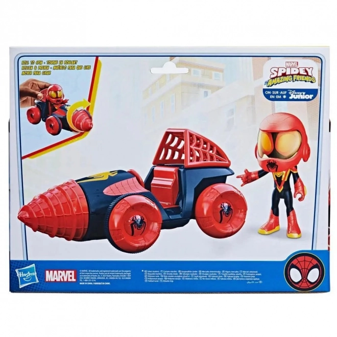 Figura con veicolo Spidey Miles Drill Spinner