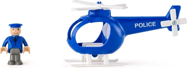 Elicottero della polizia con pista di atterraggio