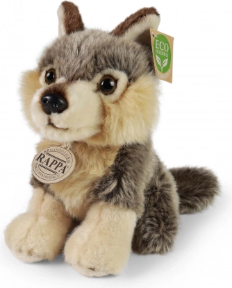 lupo di peluche seduto 18 cm eco friendly