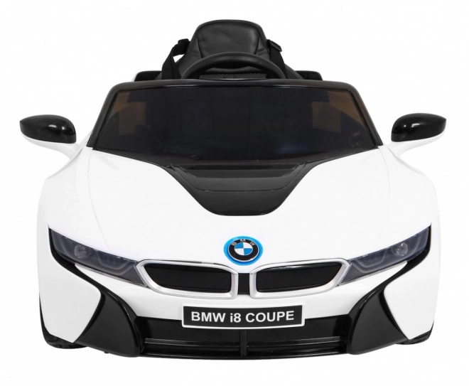 Auto a batteria BMW I8 Lift Bianco + telecomando + avviamento lento + cinture a 3 punti + MP3 USB + LED