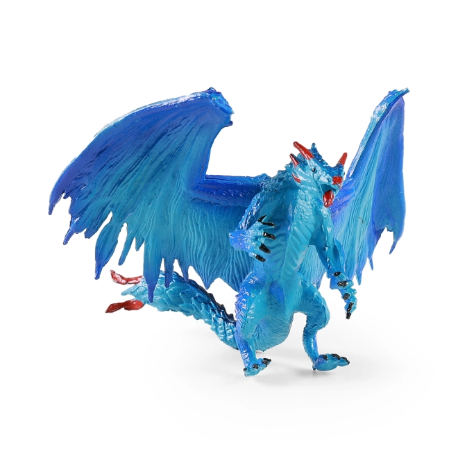 Drago blu con accenti rossi