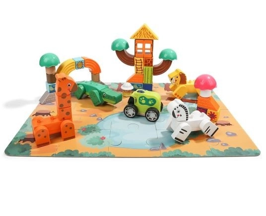 Blocchi di legno e puzzle - Safari Top Bright