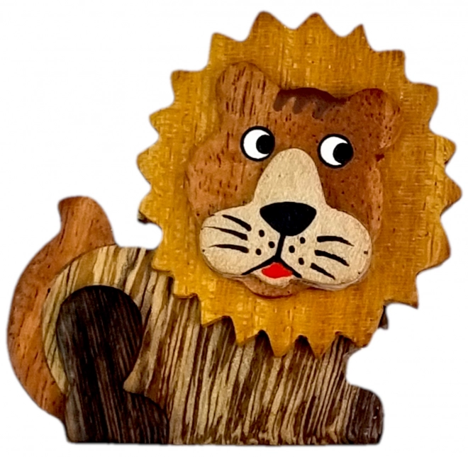 Magnete decorativo in legno Leone per bambini