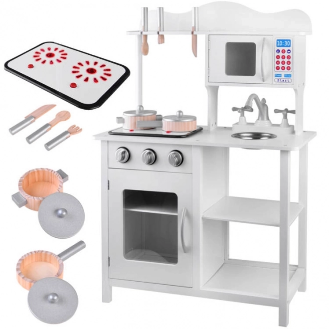 Cucina in legno bianca con induzione per bambini