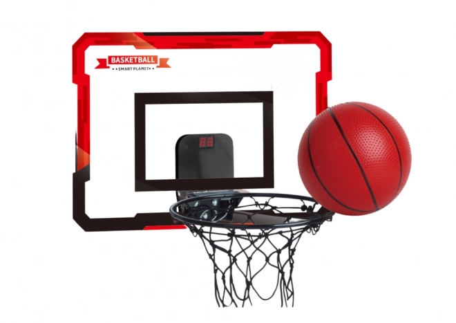 Canestro da basket per bambini con tabellone, contapunti e palla