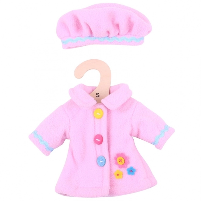 Bigjigs Toys cappotto rosa con bottoni per bambola 28 cm