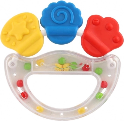 Sonaglio e massaggiagengive in plastica e silicone per neonati