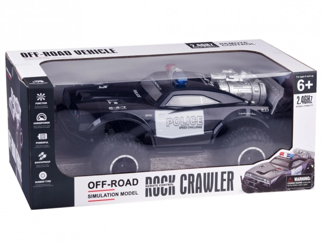 Grande camioncino mostro dirigibile POLIZIA illuminazione telecomando RC0626
