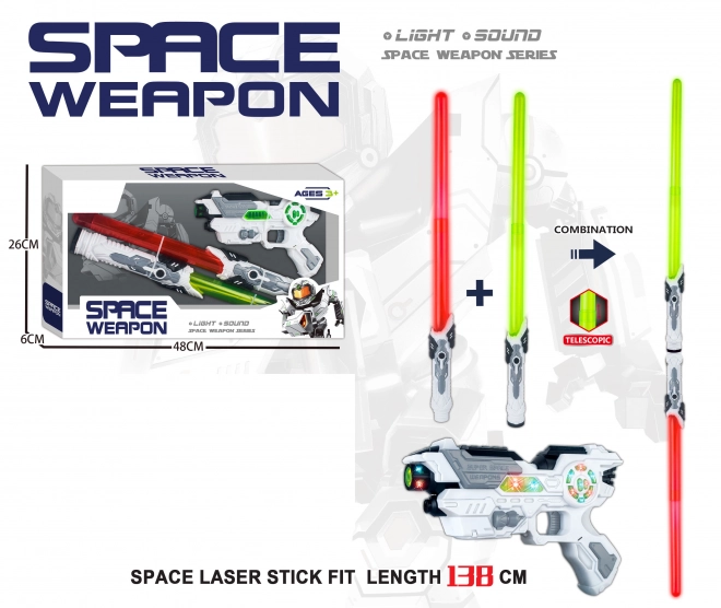 Spade laser 138 cm con pistola 23 cm