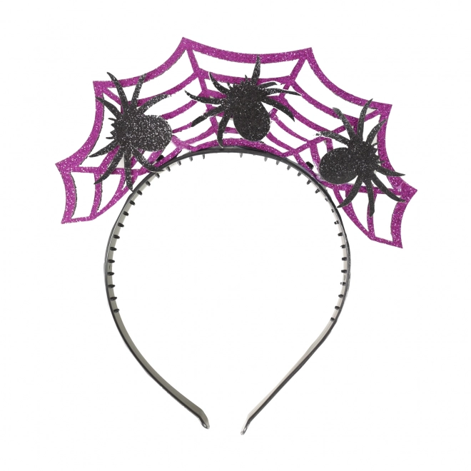 Cerchietto Halloween viola con ragni