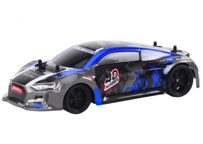 Auto RC Drift scala 1:18 con gomme in gomma blu