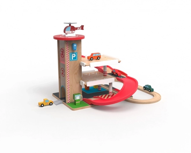 Giochi 2Kids garage di legno con pista del treno