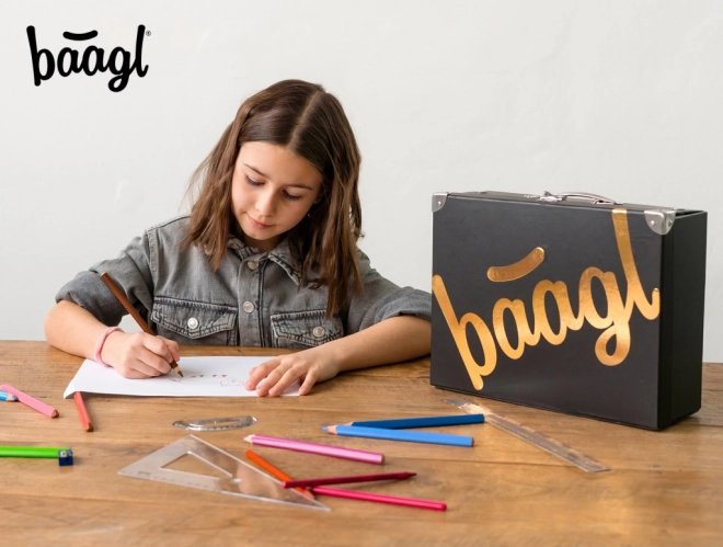 Valigia pieghevole scolastica Baagl Gold con finiture in metallo