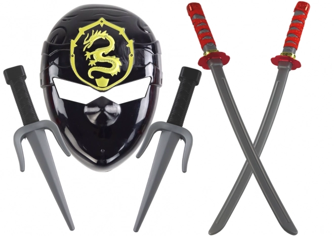 Set Guerriero Ninja con Maska e Spade Decorazioni Rosse