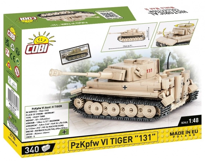 Modello di carro armato Tiger 131 di COBI in scala 1:48 con 340 pezzi