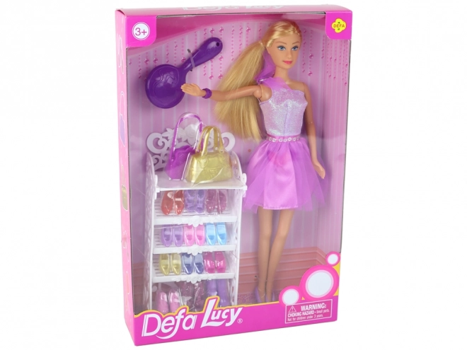 Abito per bambola Lucy Set di scarpe glitter viola